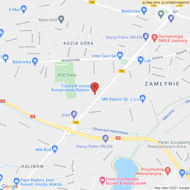 Lokalizacja Toyota Romanowski Radom 1