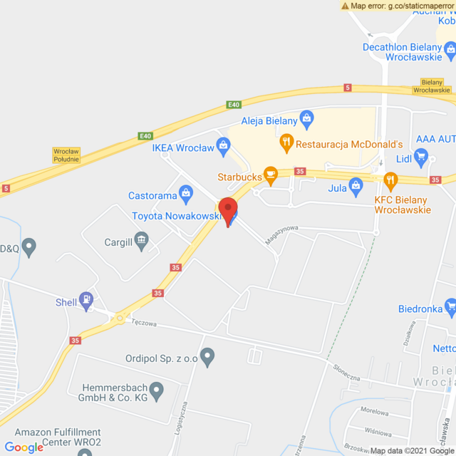 Lokalizacja Toyota Wrocław - Bielany 1