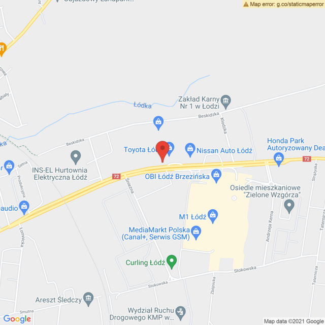 Lokalizacja Toyota Łódź - ul. Brzezińska 2