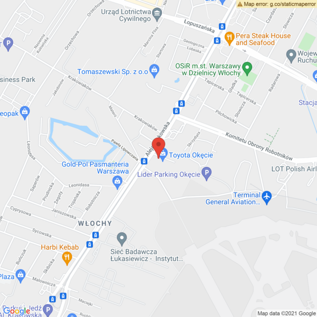 Lokalizacja Toyota Warszawa Okęcie 1
