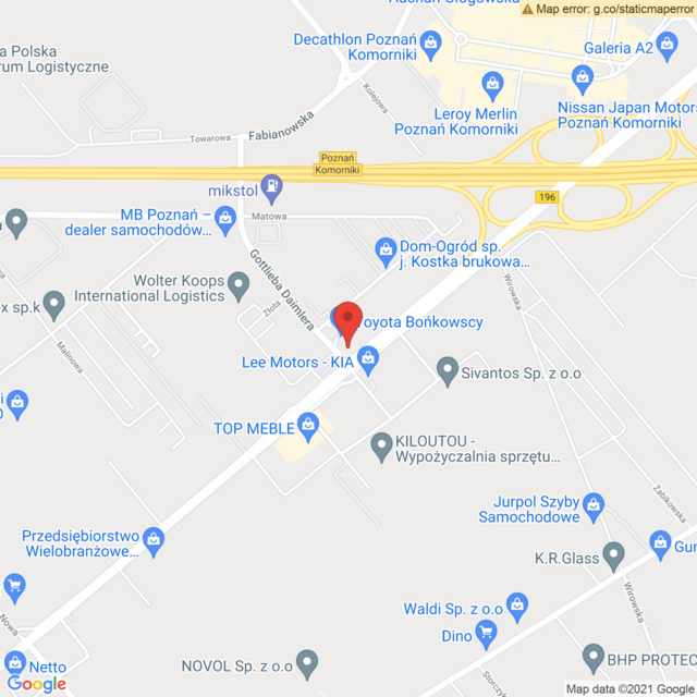 Lokalizacja Toyota Poznań - Komorniki 1