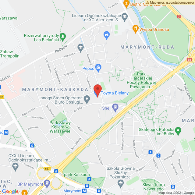 Lokalizacja Toyota Warszawa Bielany 1